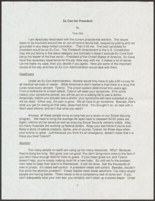 Ex con for president