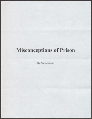 Misconceptions of prison