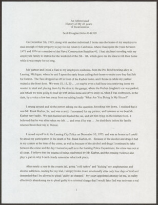 An abbreviated history of my 45 years of incarceration