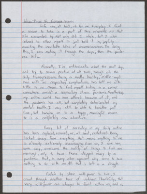 Will-power vs. corona-virus