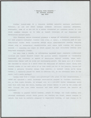 Healing with purpose