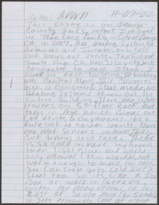 This essay is on Orange County jails