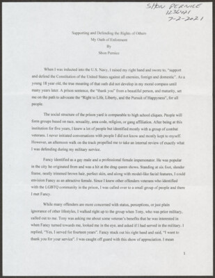 Supporting and defending the rights of others: My oath of enlistment