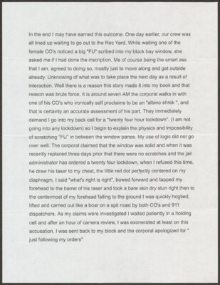 In the end I may have earned this outcome