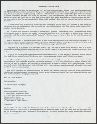 Surviving prison food