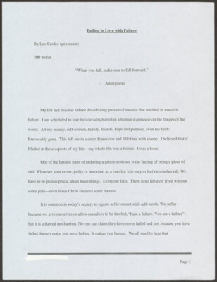 Falling in love with failure