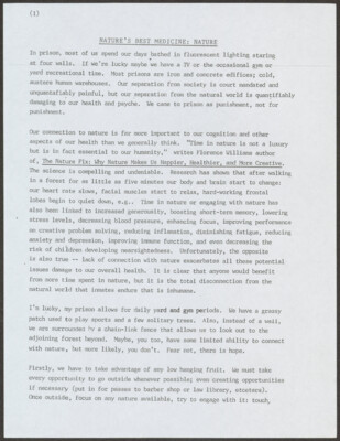 Nature's best medicine: Nature