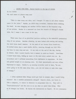 Saving your mind: Mental health in the age of corona