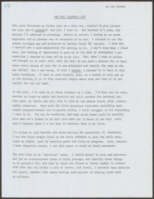 The well planned life