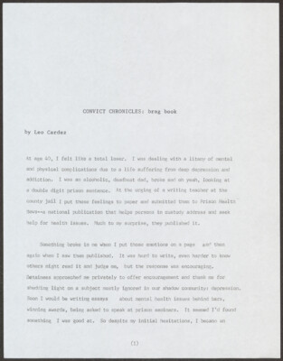 Convict chronicles: Brag book