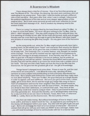 A scarecrow's wisdom