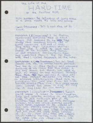 The life of the hard-time at the Fairfax ADC