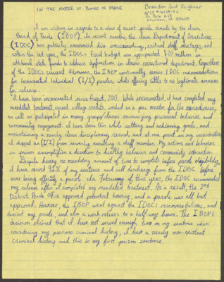 In the matter of Board of Parole