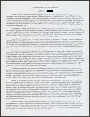 A new approach to crime prevention