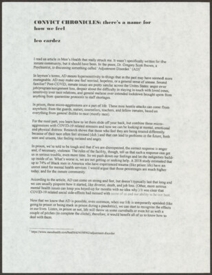 Convict chronicles: there's a name for how we feel