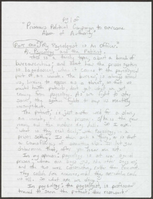 Prisoners political campaign to overcome abuse of authority