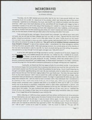 Incarcerated: Prison's emotional impact