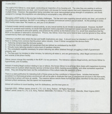 The staff of FCI-Gilmer is