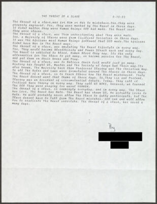 The threat of a slave