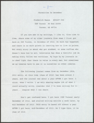 Chronicles in December