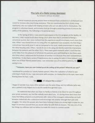 The life of a daily living assistant