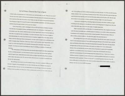 Art in prison - chained but free in spirit