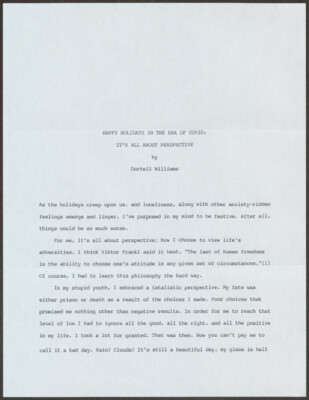 Happy holidays in the era of COVID: It's all about perspective