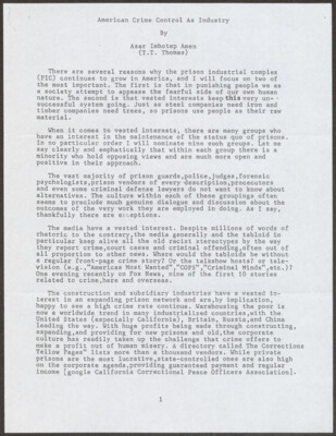 American crime control as industry