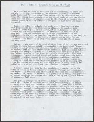 Street crime vs corporate crime and the truth