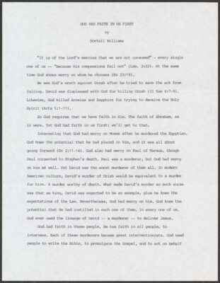 God had faith in us first