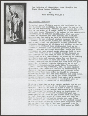 The politics of disruption: Some thoughts for Black Lives Matter activists