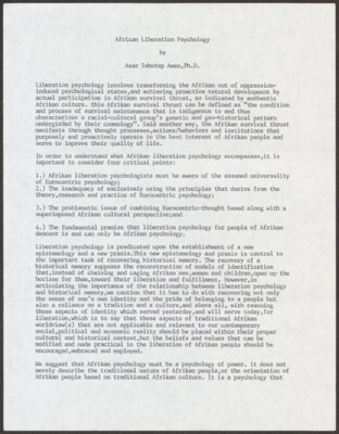 African liberation psychology