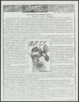 Restorative/peace-building justice