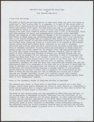 Amerika's most unwanted: the Black male