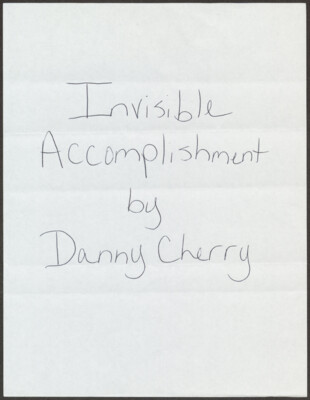 Invisible accomplishment