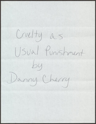 Cruelty as usual punishment