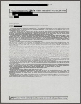 A prisoner's perspective on the deranged, depraved, and deprived condition of 3rd class citizens
