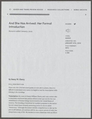 And she has arrived: her formal introduction
