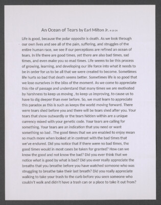 An ocean of tears
